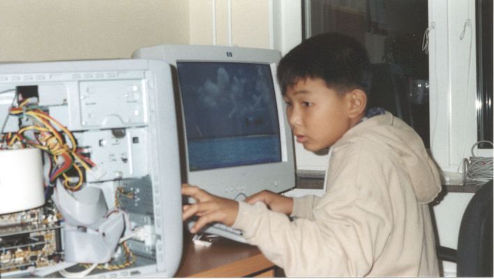 2002-02. Here with his computer
