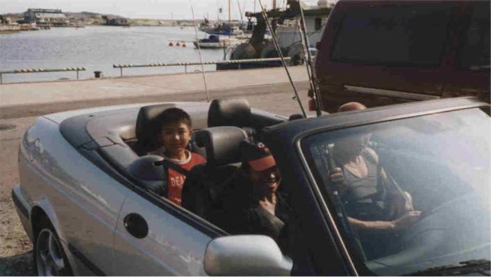 July 2002. On the way to fish with friends of mamma and "pappa"
